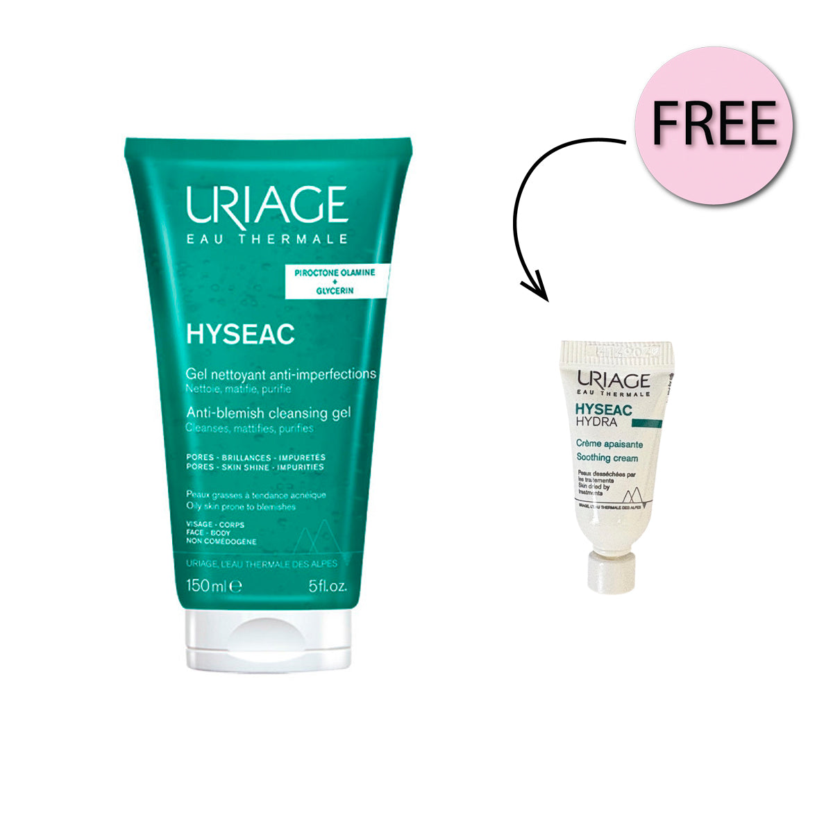 Uriage Hyseac - Cleansing Gel 150ml + Free Hyséac Hydra 3ml